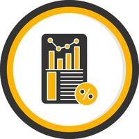 Sales Report Glyph Two Color Circle Icon vector