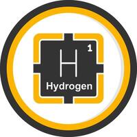 Hydrogen Glyph Two Color Circle Icon vector