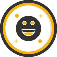 Smile Glyph Two Color Circle Icon vector