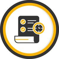 Term Glyph Two Color Circle Icon vector