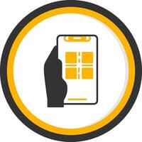 Qr Scan Glyph Two Color Circle Icon vector
