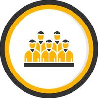 Spectators Glyph Two Color Circle Icon vector