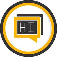 Hi Glyph Two Color Circle Icon vector