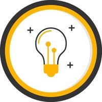 Idea Glyph Two Color Circle Icon vector