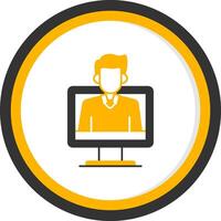 OnGlyph Two Color Circle Tutoring Glyph Two Color Circle Icon vector