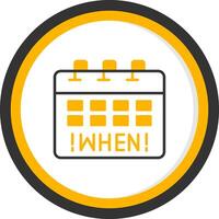 When Glyph Two Color Circle Icon vector