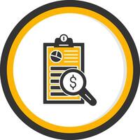 Auditing Glyph Two Color Circle Icon vector