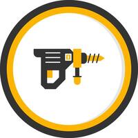 Rotary Hammer Glyph Two Color Circle Icon vector