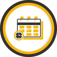 Term Glyph Two Color Circle Icon vector