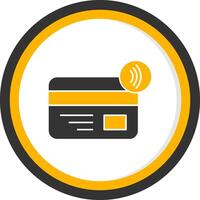 Nfc Payment Glyph Two Color Circle Icon vector