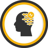 Electroencephalogram Glyph Two Color Circle Icon vector