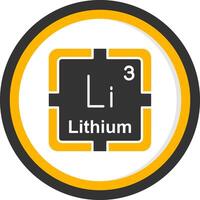 Lithium Glyph Two Color Circle Icon vector