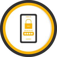 Password Lock Glyph Two Color Circle Icon vector