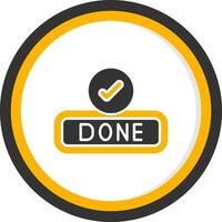 Done Glyph Two Color Circle Icon vector