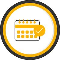 DeadGlyph Two Color Circle Meet Glyph Two Color Circle Icon vector