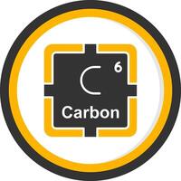 Carbon Glyph Two Color Circle Icon vector