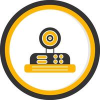 Camera Glyph Two Color Circle Icon vector