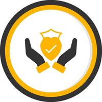 Trust Glyph Two Color Circle Icon vector