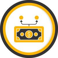 Expenses Division Glyph Two Color Circle Icon vector