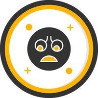 Sad Glyph Two Color Circle Icon vector