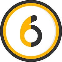 Six Glyph Two Color Circle Icon vector