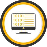 Code Glyph Two Color Circle Icon vector