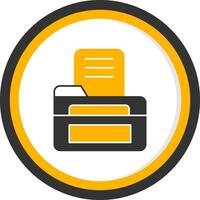 Open File Glyph Two Color Circle Icon vector