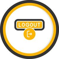 Logout Glyph Two Color Circle Icon vector