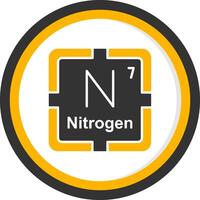 Nitrogen Glyph Two Color Circle Icon vector
