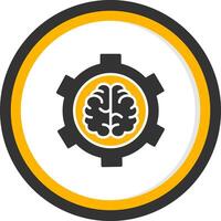 Brain Functions Glyph Two Color Circle Icon vector