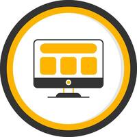 Web Template Glyph Two Color Circle Icon vector