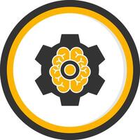 Brain Functions Glyph Two Color Circle Icon vector
