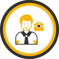 Businessman Glyph Two Color Circle Icon vector