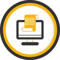 Brief Glyph Two Color Circle Icon vector