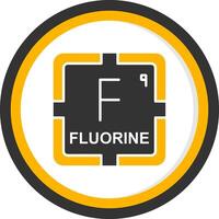 Fluorine Glyph Two Color Circle Icon vector