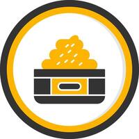 Cream Glyph Two Color Circle Icon vector