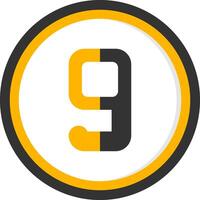 Nine Glyph Two Color Circle Icon vector
