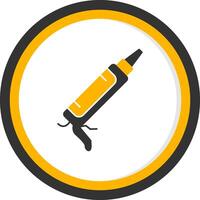 Sealant Gun Glyph Two Color Circle Icon vector