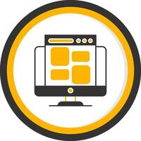 Website Template Glyph Two Color Circle Icon vector