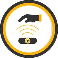 Hand Sensor Glyph Two Color Circle Icon vector