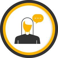 Virtual Assistant Glyph Two Color Circle Icon vector