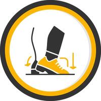 Toe Heel Glyph Two Color Circle Icon vector
