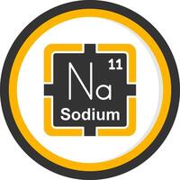 Sodium Glyph Two Color Circle Icon vector