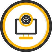 Internet Access Glyph Two Color Circle Icon vector