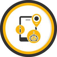Virtual Assistant Glyph Two Color Circle Icon vector