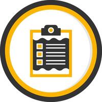 Clipboard Glyph Two Color Circle Icon vector