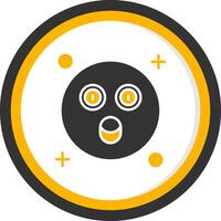 Surprised Glyph Two Color Circle Icon vector