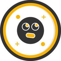 Rolling eyes Glyph Two Color Circle Icon vector