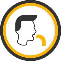 Nausea Glyph Two Color Circle Icon vector