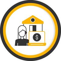 Work From Home Glyph Two Color Circle Icon vector